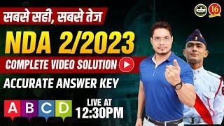 NDA 2 Answer Key 2023  NDA 2 2023 Live Paper Solutions  Maths & GAT Answer Key of All Sets - MKC