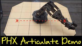 PHX Articulate Demo  Forward + Inverse Kinematics Path Planning in C-space and workspace