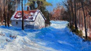 How to Paint a Snow Scene in Acrylics  Full Tutorial