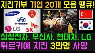 감동 튀르키예 지진 기부기업 20개 모음  삼성전자 카카오 무신사 현대차 jyp엔터 lg 포스코 등 따뜻한 기부행렬