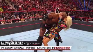 Lana kisses bobby lashley so much they fall on the floor and carry on kissing so hard    