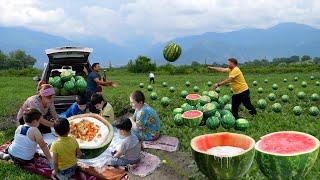 مزرعة البطيخ الأذربيجانية - آيس كريم البطيخ اللذيذ في العالم