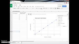 Finding the Slope and Intercept of a Line in Google Docs