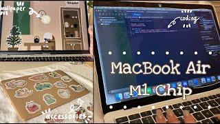 MacBook Air M1 + accessories unboxing + case decorations 