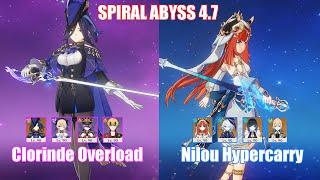 C0 Clorinde Overload & C0 Nilou Hypercarry  Spiral Abyss 4.7  Genshin Impact