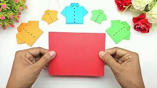 How to Make Paper Shirt Easy  Origami T Shirt  Paper Crafts For School Projects