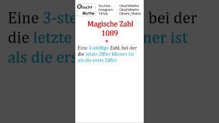 Die Magische Zahl 1089  Cooler Trick zum Nachmachen  #shorts  ObachtMathe