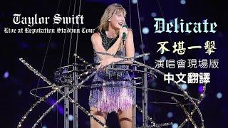 Taylor Swift - Delicate Live at reputation stadium tour + Intro 不堪一擊 舉世盛名巡迴現場版 lyrics 中英歌詞 中文翻譯