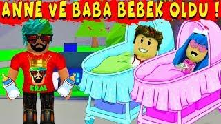 SAFTİRİK ANNE VE BABA BEBEK OLDU   KOMİK HİKAYE   ROBLOX ADOPT ME 