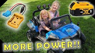 Powered by Dewalt  12 Volt Kids Power Wheels Upgrade