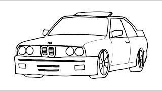 How To Draw A Bmw M3 E30 - Bmw Car Drawing Step by Step