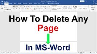 How To Delete Page in MS-WORD 20072010201320162019  3 Ways to Delete Blank page in Ms Word