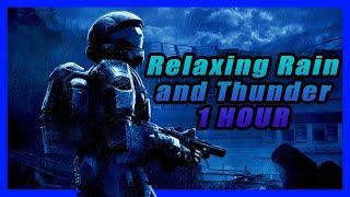 Halo 3 ODST Sad Theme Music 1 HOUR - Relaxing Animated Rain and Thunder Ambience