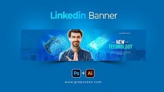 How to Make LinkedIn Background Banner Photo  Adobe Photoshop Tutorial