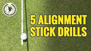 5 SIMPLE GOLF DRILLS WITH ALIGNMENT STICKS TO IMPROVE YOUR ACCURACY