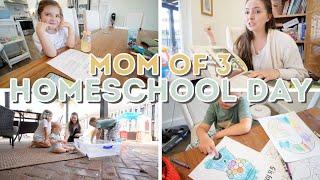 *NEW* FULL HOMESCHOOL DAY IN THE LIFE PRESCHOOL + KINDERGARTEN  MOM OF THREE  KAYLA BUELL