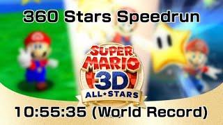 WR on 92620 Super Mario 3D All-Stars 360 Stars Speedrun in 105535