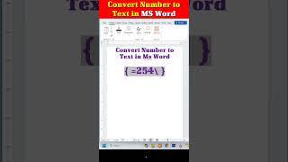 Convert Number to Text in Ms Word  Number to words in Microsoft word document #telllingtuber