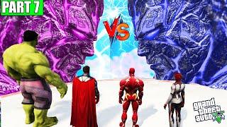 RED LAVA TITAN VS ICE & LAVA TITAN AND FRANKLIN AVENGERS IN LOS SANTOS IN GTA 5