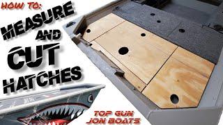 Measure and Cut Casting Deck Hatches in Jon Boat Build