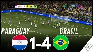  Paraguay 1-4 Brasil COPA AMERICA 2024  Highligths  Simulación y recreación de videojuego