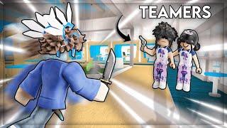 BEATING TEAMERS IN MM2 *they rage quit* Murder Mystery 2