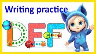 Writing practice DEF Letter Tracing Video  English Lessons for Children