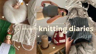 cozy day knitting in bed making swatches & getting through body islands  vlog