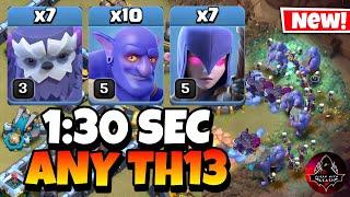 Th13 Yeti Bowler Witch Attack With 6 Bat Spell  Best Th13 Attack Strategy in Clash of Clans