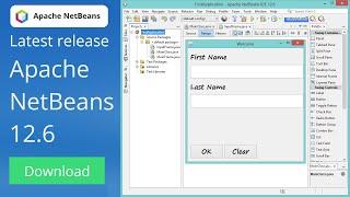 Create your First Java Project with Netbeans 12.6  How to Create JFrame Forms using Window Builder