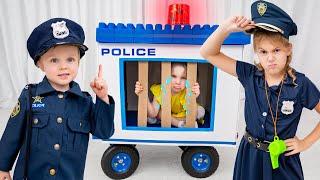 Five Kids Сatch a thief in a police car + more Childrens Songs and Videos