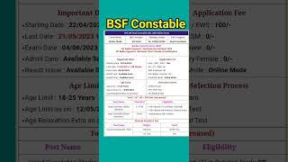 BSF Tradesman 2023  भर्ती प्रक्रिया में बड़ा बदलाव   BSF Tradesman  Physical Date 2023 Official