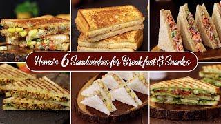 6 Unique Sandwich Combinations  Delicious Sandwich Recipes for Breakfast & Snacks  Bread Recipes