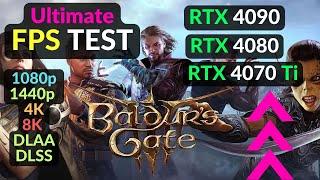 Baldurs Gate 3 RTX 4090 RTX 4080 RTX 4070 Ti - 1080p 1440p 4K 8K - Ryzen 7800X3D