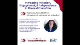 March 20 Discussion Increasing Inclusion Engagement & Independence in General Education