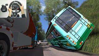 Heavy Driver  Bus Nearly Falls off  Extreme Narrow Roads  Bus Driving worlds Most Dangerous Road