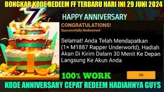 BONGKAR 4 KODE REDEEM FF TERBARU HARI INI 29 JUNI 2024 SPESIAL ANNIVERSARY KE 7 FREE FIRE