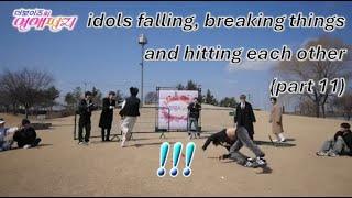 kpop idols falling breaking things and hitting each other part 11