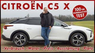 Citroën C5 X Hybrid - 100 km Verbrauch Test in der Mittelklasse mit Komfort  Preis Fahren 2024
