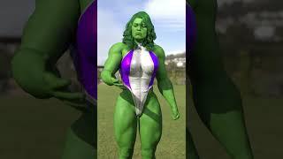 Realistic AI she hulk Muscle Growth #animation #shehulk