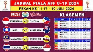 Jadwal AFF U-19 2024 Pekan Ke 1 - Indonesia vs Filipina - Klasemen AFF U19 2024 - AFF U-19 2024