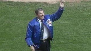 President Reagan throws two first pitches