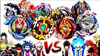 God Beigoma Academy VS God Supreme 4 Spin Emperors  TEAM BATTLE Beyblade Burst Evolution神 米駒学園vs四転皇