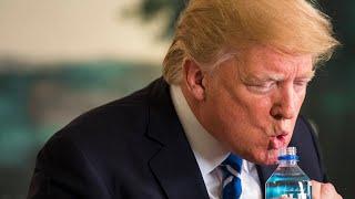 Drinking problem Trump has awkward water moment