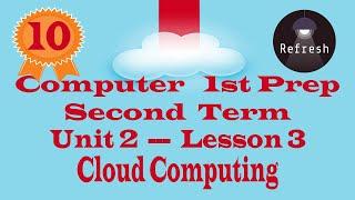 حاسب الى الصف الاول الاعدداى ترم ثانى لــغــات 2022   Unit 2  Lesson 3  Cloud Computing