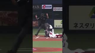 Rakuten vs Orix Stefen Romero hit by pitch in the head  ロメロ