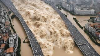 Giant flood washes away China mass evacuations continue damage immeasurable