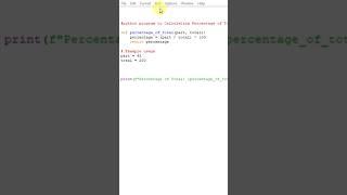 python program to calculate the percentage total #python #pythonprogram  #pythonprogramming