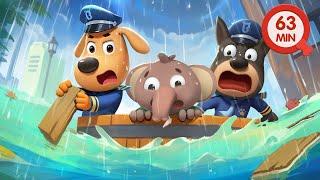 Police Officers Rescue Mission  Safety Tips  Cartoon for Kids  Sheriff Labrador