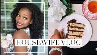 DAY IN THE LIFE OF A YOUNG HOUSEWIFE  Slow Living Black Homemaker  Feminine Dior Makeup  Q&A